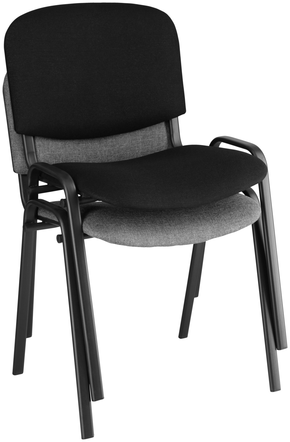 PULSIVA LUSINI Stavio ISO Conference Chair Set of 2, Grey, Stackable Polyurethane Foam Seat, Powder-Coated Steel Frame, 54x42x79.5 cm, Max Load 160 kg