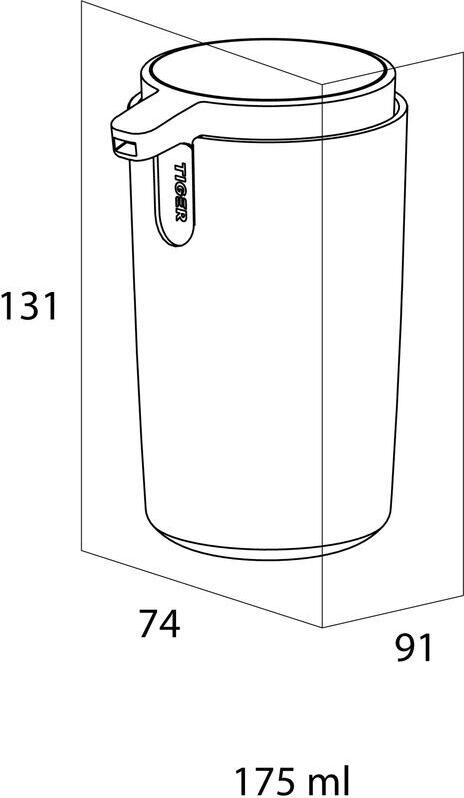 TIGER Carv Free-standing Soap Dispenser, 175ml Capacity, High Quality ABS Plastic, Organic Ribbed Design, Black, 9.1 x 13.1 x 9.1 cm