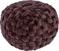 Vega Armeda Decorative Pouf, Hand-Knotted Polyester Velvet, 48x33 cm, Purple Lilac