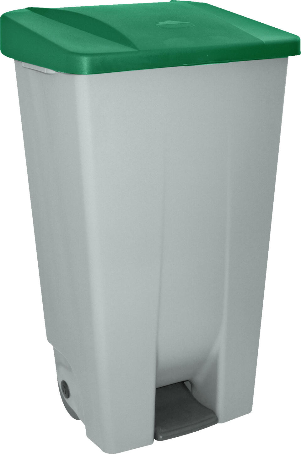 Denox FABRICANTES DE MENAJE, S. A. Waste container Bales Abfalleimer Bales Waste container Bales; 120 l, 51x87.5x42.5 cm (LxHxD); grey/green Abfalleimer Bales; 120 l, 51x87.5x42.5 cm (LxHxT); grau/grün Stable waste bin with sturdy pedal and practical polyethylene wheels. Please order matching trash bags at the same time. Stabiler Abfallsammler aus Kunststoff mit robustem Pedal und zwei praktischen Rollen aus Polyethylen.