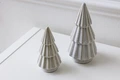 Vega Nilas Decorative Christmas Tree, Glazed Porcelain, Cream White, 16 cm Height, 8.4 cm Diameter