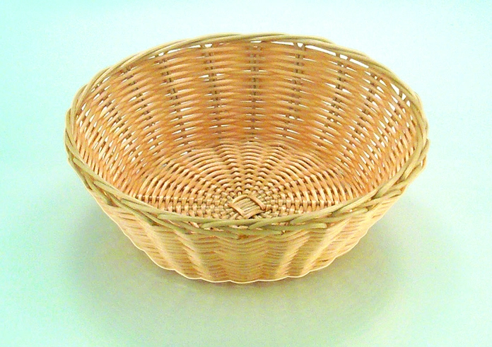 APS Basic Round Bread and Fruit Basket, 20 cm Diameter, Polypropylene, Natural Beige, Shatterproof and Dishwasher Safe, Stackable