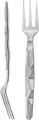 VEGA Diamante Cake Fork Set of 12, 18/10 Chrome-Nickel Stainless Steel, Rust-Free, Matted Handle, Angular Relief Design, 16 cm, Silver