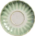 Farfurii pentru espresso Vega Flora, Set de 6 piese, Porțelan verde/bej, Design rotund floral, 12.5x2.1 cm, Compatibile cu mașina de spălat vase și cuptorul cu microunde