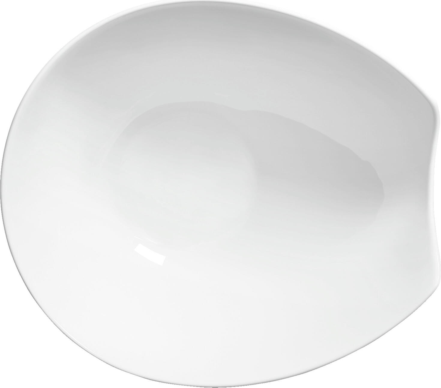 Set de 4 boluri ovale din porțelan Vega Contrast, culoare albă, 900 ml, 20.5 x 18.5 x 9 cm, rezistente la mașina de spălat vase și cuptor cu microunde