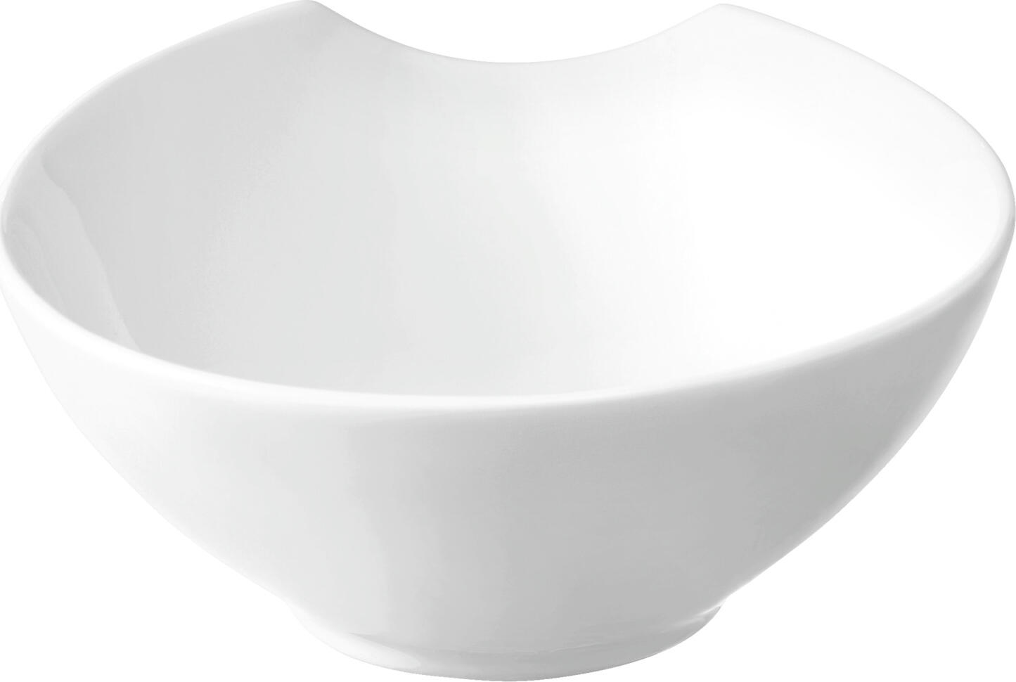 Set de 4 boluri ovale din porțelan Vega Contrast, culoare albă, 900 ml, 20.5 x 18.5 x 9 cm, rezistente la mașina de spălat vase și cuptor cu microunde