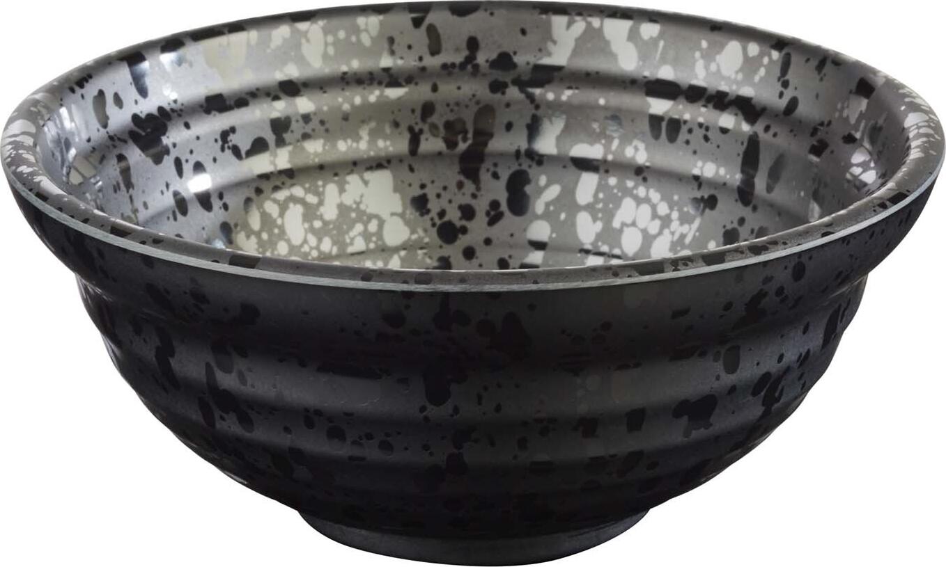 APS GLAMOUR Melamine Bowl, 350 ml, 12 cm Diameter, Matt Black with Shiny Sprinklers, Round Serving Dish for Dips and Sauces, Dishwasher Safe, Stackable