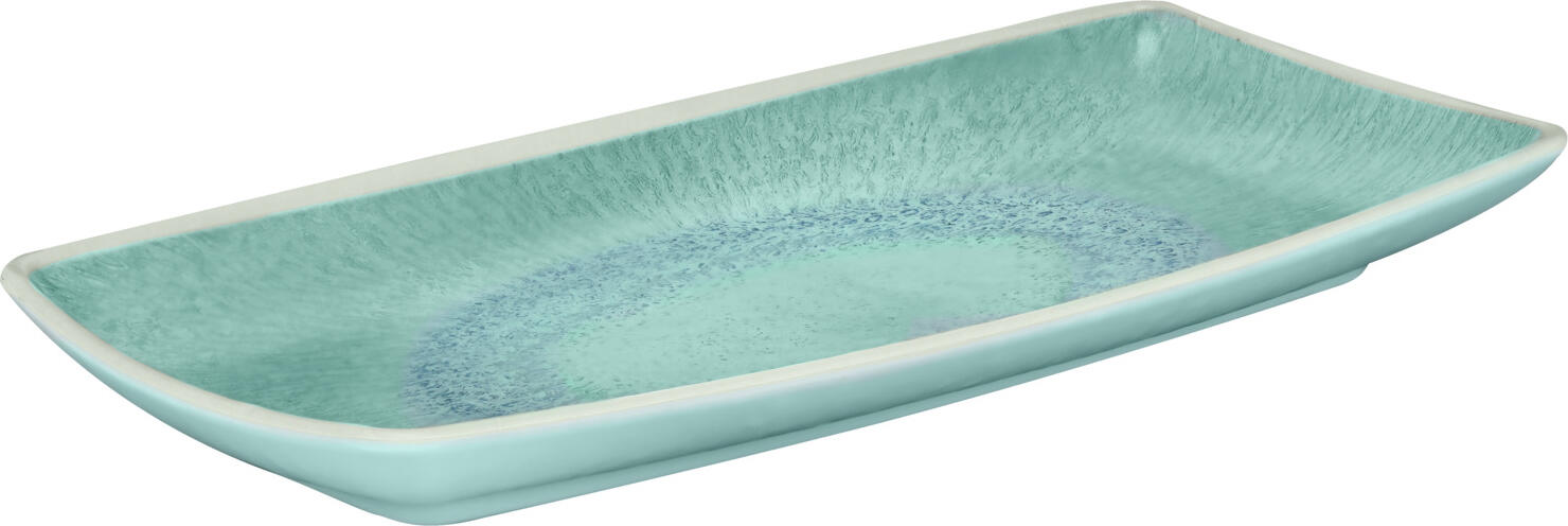 VEGA Torto Rectangular Serving Platter Set of 6, Melamine, Turquoise Blue, 29.4 x 14.3 x 2.7 cm, Impact Resistant, Dishwasher Safe