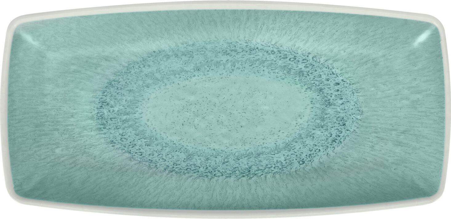 VEGA LUSINI Solutions GmbH Serving platter Torto Servierplatte Torto Serving platter Torto; 29.4x14.3x2.7 cm (LxWxH); turquoise/blue; rectangular; 6 piece / pack Servierplatte Torto; 29.4x14.3x2.7 cm (LxBxH); türkis/blau; rechteckig; 6 Stück / Pack Melamine platter. Highly durable thanks to its impact and breakage resistance. For use between -30 °C and +70 °C. Dishwasher safe. Not suitable for microwave and oven. Platte aus Melamin. Besonders langlebig durch Stoß- und Bruchfestigkeit. Der Einsatzbereich ist von -30 °C bis +70 °C. Spülmaschinenfest. Nicht mikrowellengeeignet und nicht backofengeeignet.