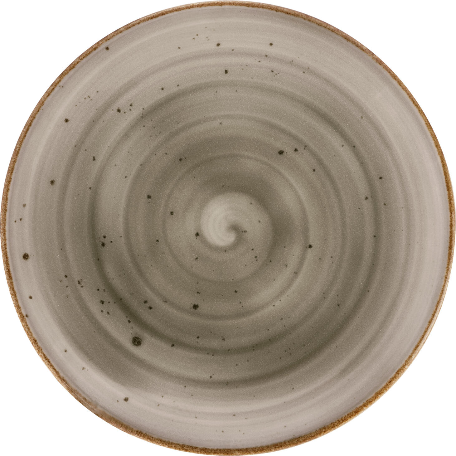 LUSINI Nebro Flat Plate Set of 6, 25 cm Premium Porcelain, Grey Rustic Design, Rimless, Dishwasher and Microwave Safe for Catering