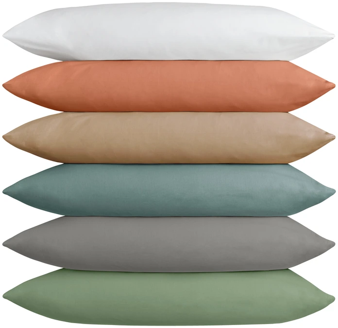 Husa Perna LUSINI Solutions GmbH Siena 40x80 cm, Percale din Bumbac si Poliester, Teracota, Închidere Hotel, OEKO-TEX Standard 100