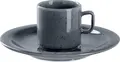 VEGA Alessia Grey Coloured Porcelain Soup and Combi Saucers, Irregular Speckles Design, 15.5 cm Diameter, Dishwasher and Microwave Safe, Set of 6