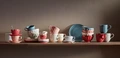 Farfurii LUSINI Bel Colore Combi din Porțelan, Culoare Albă, cu Design Relievat Canelat, Diametru 14 cm, Compatibile cu Cuptorul cu Microunde și Mașina de Spălat Vase, Set de 6 piese