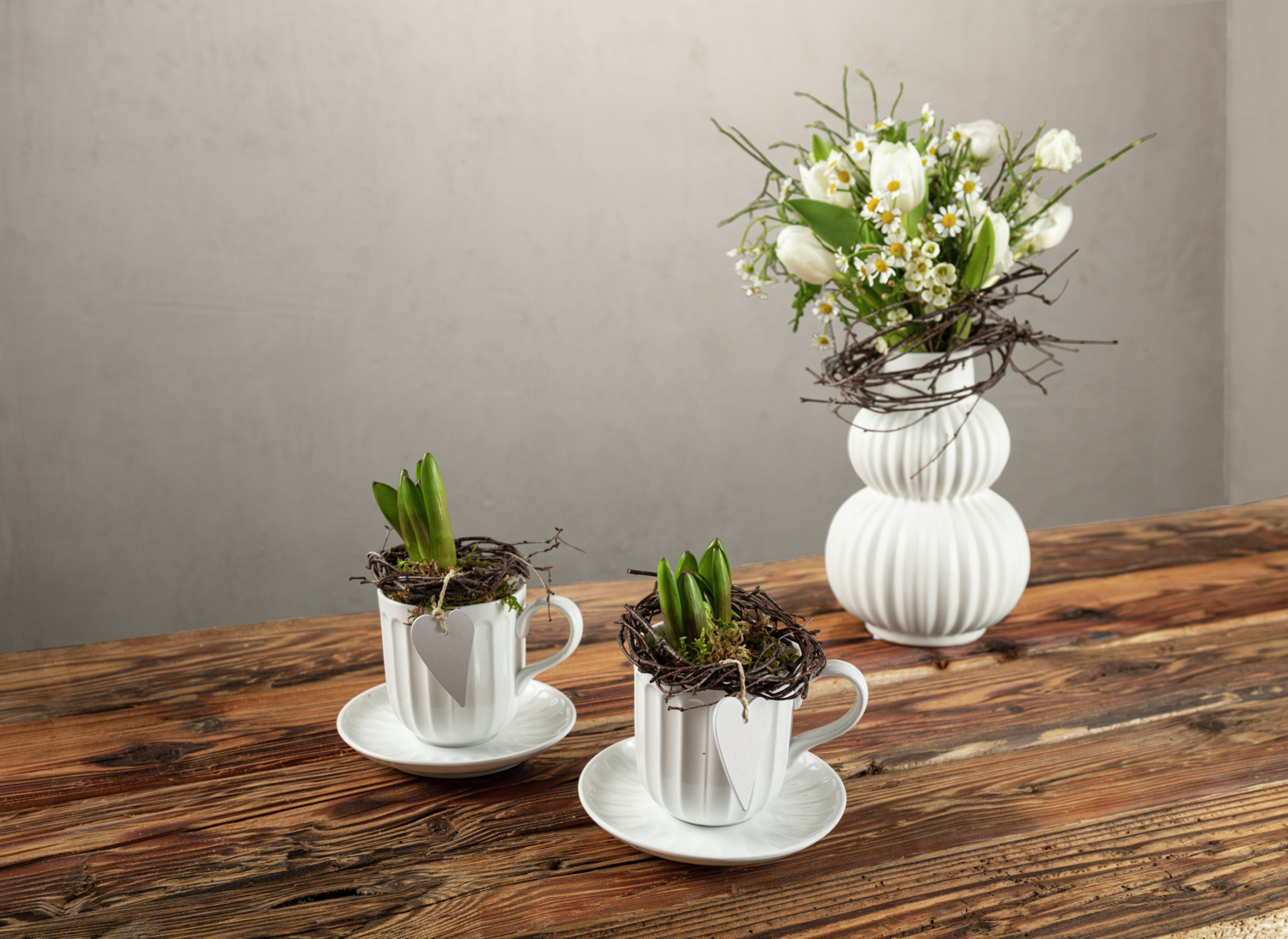 Farfurii LUSINI Bel Colore Combi din Porțelan, Culoare Albă, cu Design Relievat Canelat, Diametru 14 cm, Compatibile cu Cuptorul cu Microunde și Mașina de Spălat Vase, Set de 6 piese