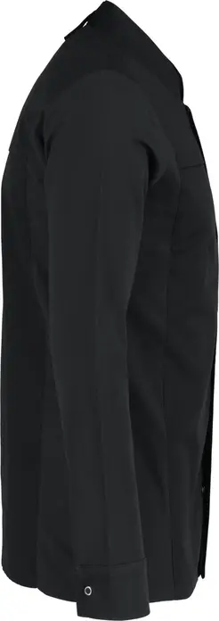 Jobeline Phoenix Men's Long-Sleeved Chef Jacket, 65% Polyester 35% Cotton, Regular Fit, Small Wing Collar, Concealed Snap Buttons, Black, Size 52