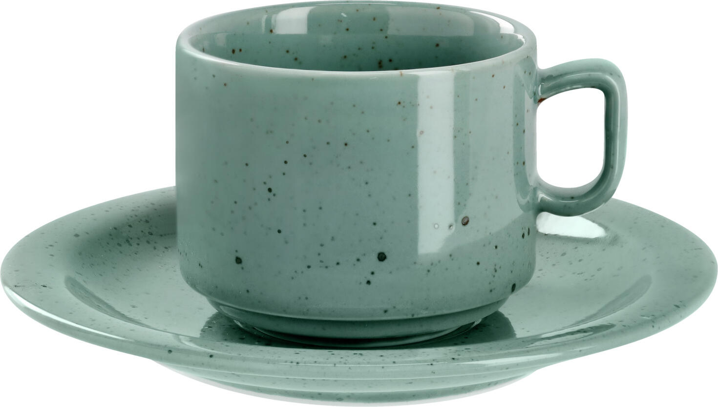 Farfurii pentru supa si combinat VEGA Alessia din porțelan colorat Turcoaz, design cu pete irregulare, diametru 15.5 cm, rezistente la masina de spalat vase si cuptor cu microunde, set de 6 piese