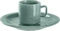 Farfurii pentru supa si combinat VEGA Alessia din porțelan colorat Turcoaz, design cu pete irregulare, diametru 15.5 cm, rezistente la masina de spalat vase si cuptor cu microunde, set de 6 piese