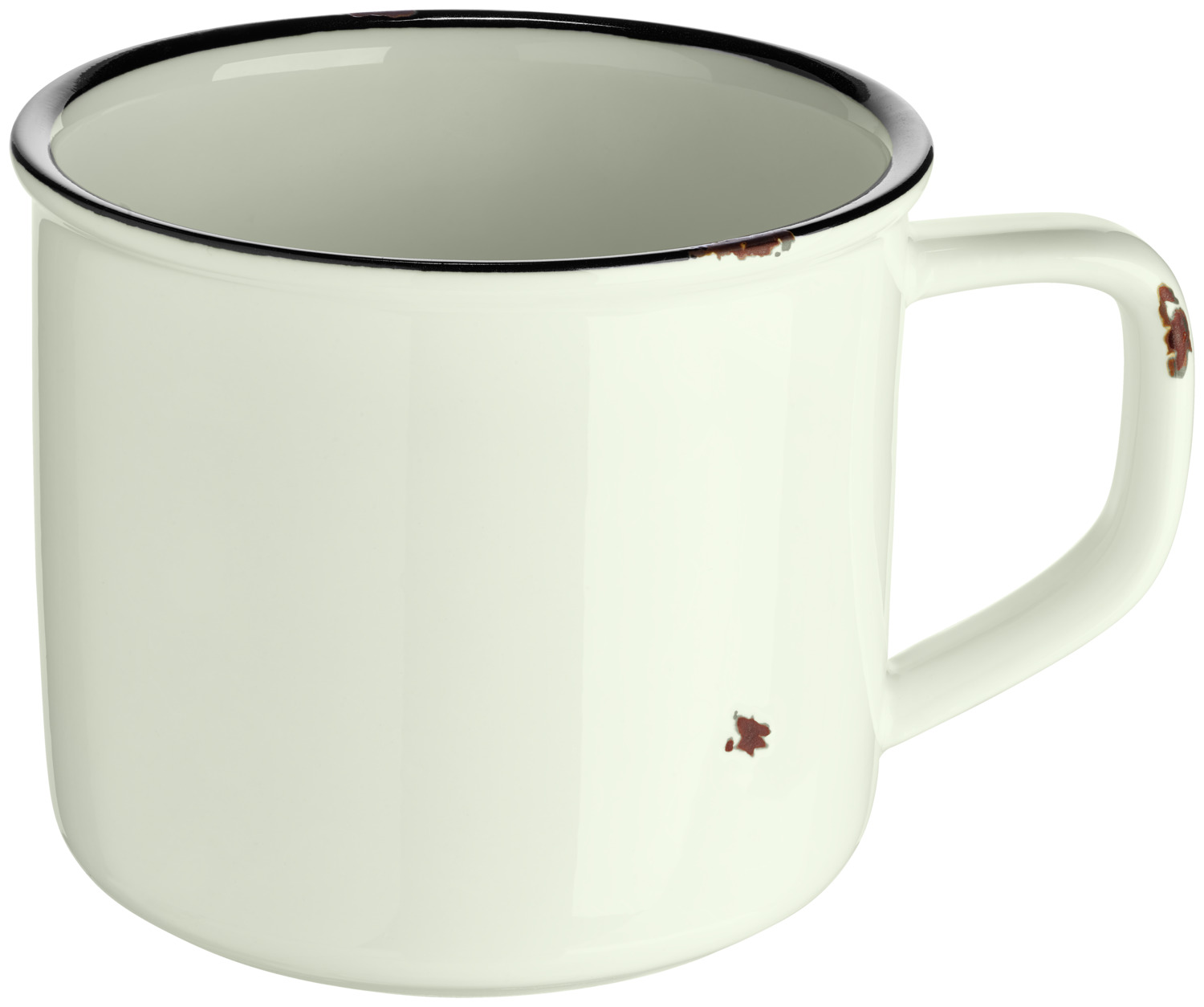 Set cana de lapte si sugar bowl VEGA Liron din porțelan, forma rotundă, design retro, alb crem cu margine neagra, cana 250ml si bol pentru zahăr 200ml cu capac, rezistent la mașina de spălat vase și cuptor cu microunde