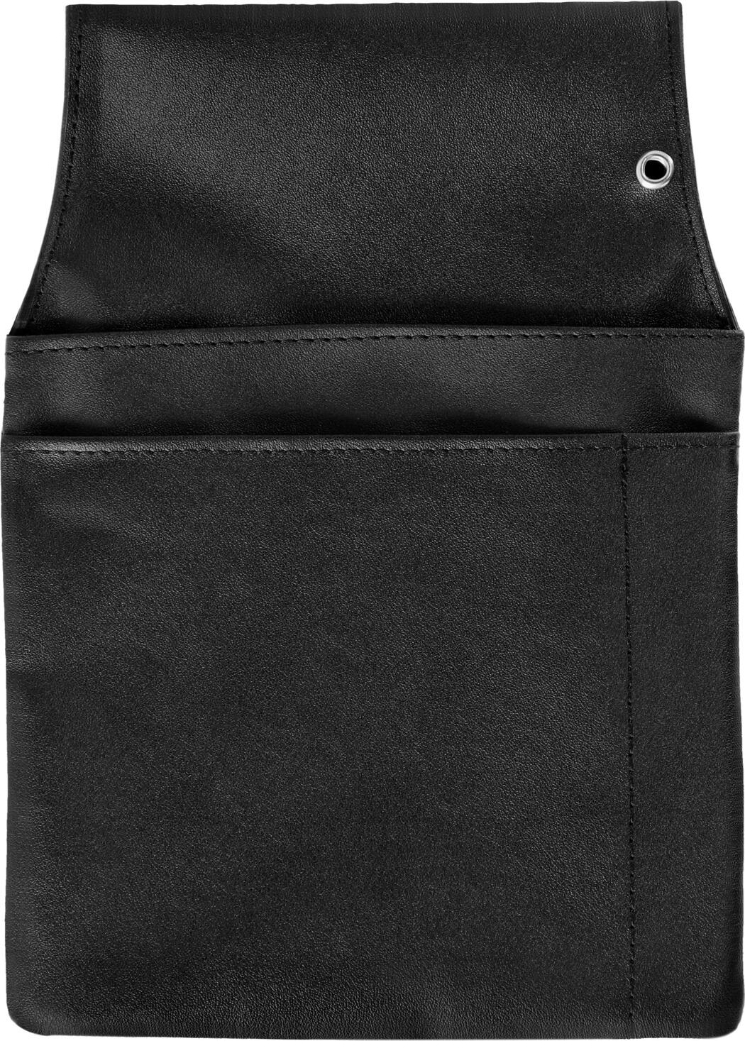 Сумка официанта Pulsiva, из искусственной кожи, 22.5 x 15.5 см, черная, с двумя отделениями и отверстием для цепочки кошелька