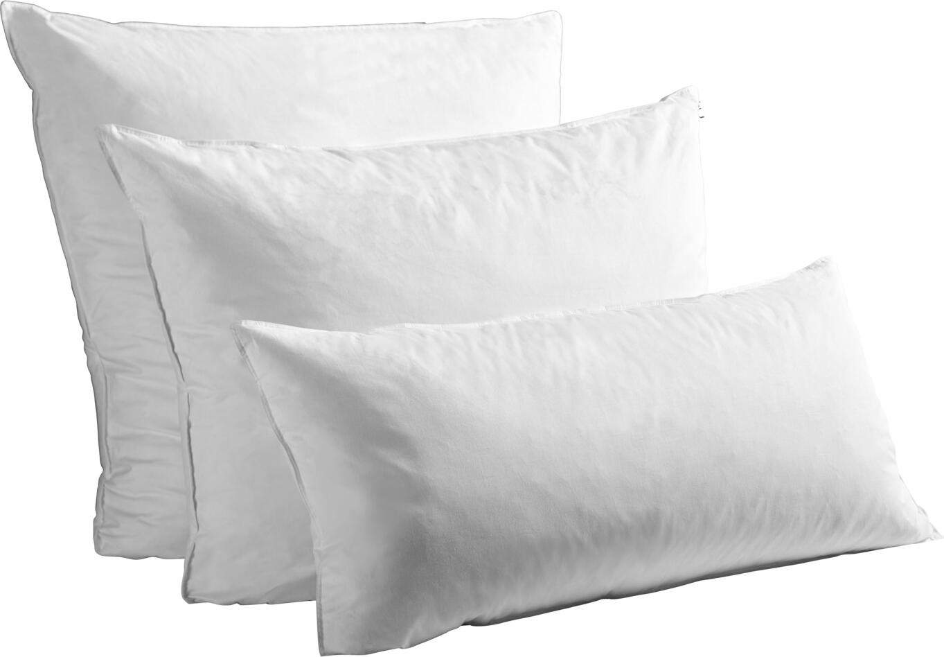 Erwin M. Lusini 3-Chamber Fibre Pillow, 40x80 cm, 100% Cotton Cover, Super-Siliconised Hollow Fibre Filling, Adjustable Filling via Zip, White, Machine Washable