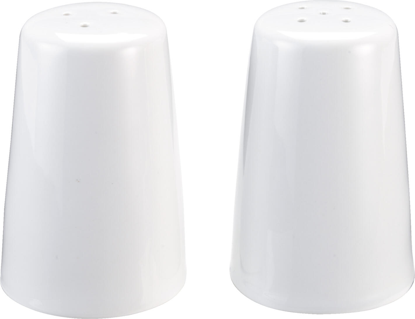 PULSIVA Lauda Salt and Pepper Shaker Set, White Porcelain, Dishwasher Safe, 5x7.5x5 cm, Set of 6