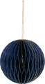 LUSINI Honoka Decorative Christmas Hanger Balls, Blue/Gold Honeycomb Foldable Paper Design with Gold Trim and Magnetic Closure, 12 cm (Ø), Set of 6 pieces