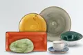 Set de 6 farfurii plate Vega Nebro, porțelan premium, diametru 20 cm, gri cu design rustic, fără margine, rezistente la mașina de spălat vase și cuptor cu microunde