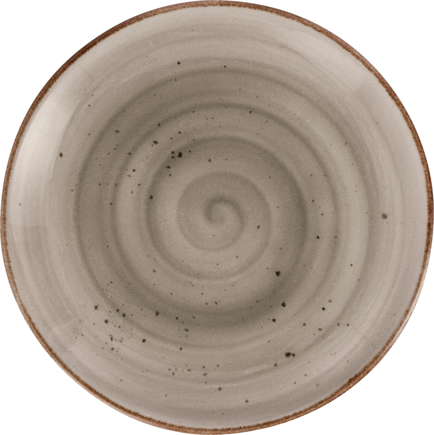 Set de 6 farfurii plate Vega Nebro, porțelan premium, diametru 20 cm, gri cu design rustic, fără margine, rezistente la mașina de spălat vase și cuptor cu microunde