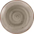 Set de 6 farfurii plate Vega Nebro, porțelan premium, diametru 20 cm, gri cu design rustic, fără margine, rezistente la mașina de spălat vase și cuptor cu microunde