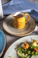 Set de 6 farfurii plate Vega Nebro, porțelan premium, diametru 20 cm, gri cu design rustic, fără margine, rezistente la mașina de spălat vase și cuptor cu microunde