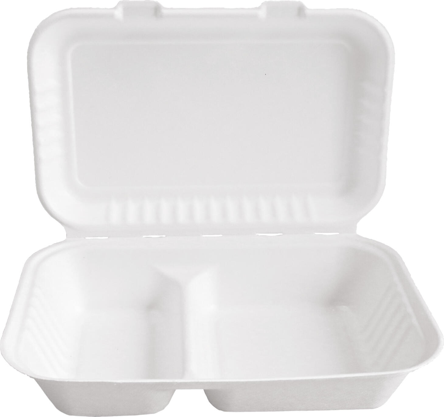 NATUREStar Sugar cane lunch box Nature VII 2-divided Zuckerrohr-Lunchbox Nature VII 2 geteilt, rechteckig Sugar cane lunch box Nature VII 2-divided; 1000 ml, 24.5x16x6.8 cm (LxWxH); white; rectangular; 25 piece / pack Zuckerrohr-Lunchbox Nature VII 2 geteilt, rechteckig; 1000 ml, 24.5x16x6.8 cm (LxBxH); weiß; rechteckig; 25 Stück / Pack With attached hinged lid and practical partitioning.  Made from high-quality, environmentally friendly bagasse, a waste product of sugar production. The tableware is shapely, lightweight and yet stable. Meets all requirements of EN 13432 and guarantees compostability. Stackable, waterproof, fat and oil resistant, heat and cold resistant, microwaveable up to 90 °C. Diese zweigeteilte Lunchbox mit anhängendem Klappdeckel besteht aus Bagasse, einem Abfallprodukt der Zuckerproduktion. Geteilte Boxen sind ideal für individuelles Befüllen mit Speisen. Die Box ist 100 % recyclebar und umweltschonend. Sie eignet sich hervorragend für den Kühlschrank oder die Mikrowelle und ist hitzebeständig bis 100 °C. Die Einweg-Lunchbox ist wasserresistent, öl- und fettbeständig, stapelbar und daher sehr platzsparend. Erfüllt alle Ansprüche der EN 13432 und garantiert die Kompostierbarkeit.
