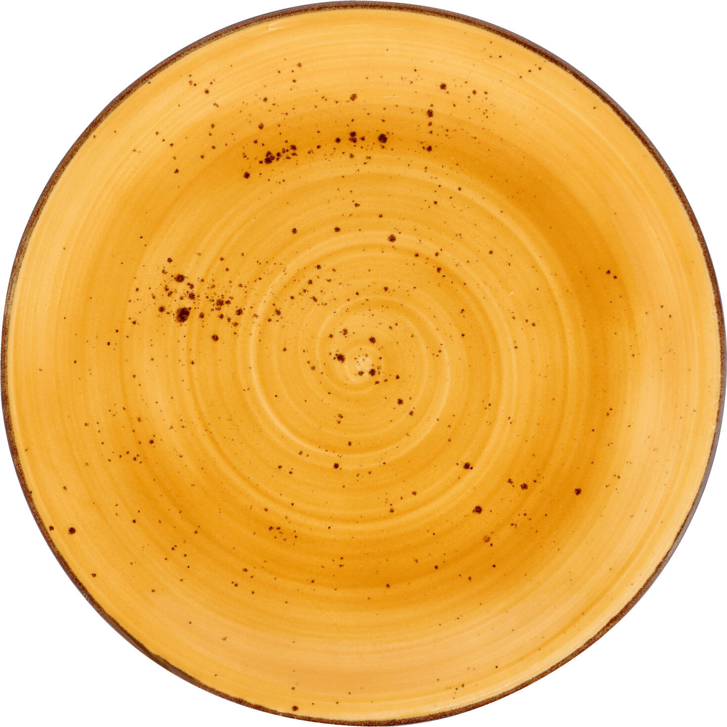 Vega Nebro Premium Porcelain Dinner Plates, 31 cm Round Flat Plates, Yellow Rustic Design, Dishwasher and Microwave Safe, Set of 4