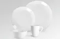 Set de 4 boluri pentru muesli VEGA Wayne, melamină albă, 730 ml, diametru 14.8 cm, rezistente la impact si spargere, safe la masina de spalat vase