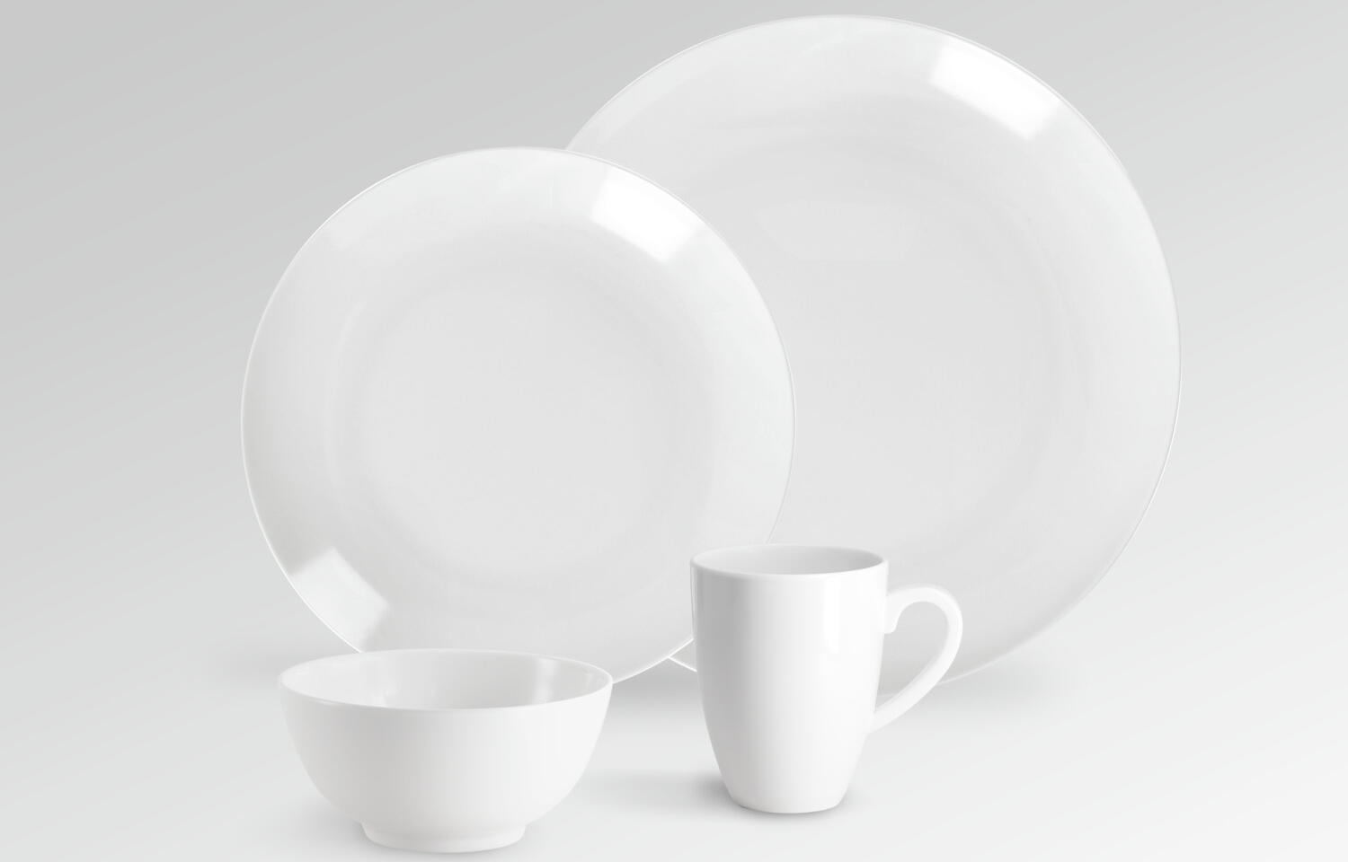 Set de 4 boluri pentru muesli VEGA Wayne, melamină albă, 730 ml, diametru 14.8 cm, rezistente la impact si spargere, safe la masina de spalat vase