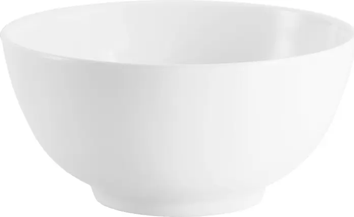 Set de 4 boluri pentru muesli VEGA Wayne, melamină albă, 730 ml, diametru 14.8 cm, rezistente la impact si spargere, safe la masina de spalat vase
