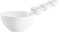 Set de 4 boluri pentru muesli VEGA Wayne, melamină albă, 730 ml, diametru 14.8 cm, rezistente la impact si spargere, safe la masina de spalat vase