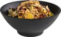 APS Nero Round Bowl, Black Melamine, 500ml, 16cm Diameter, Ribbed Texture, Dishwasher Safe, for Gastronomy and Catering