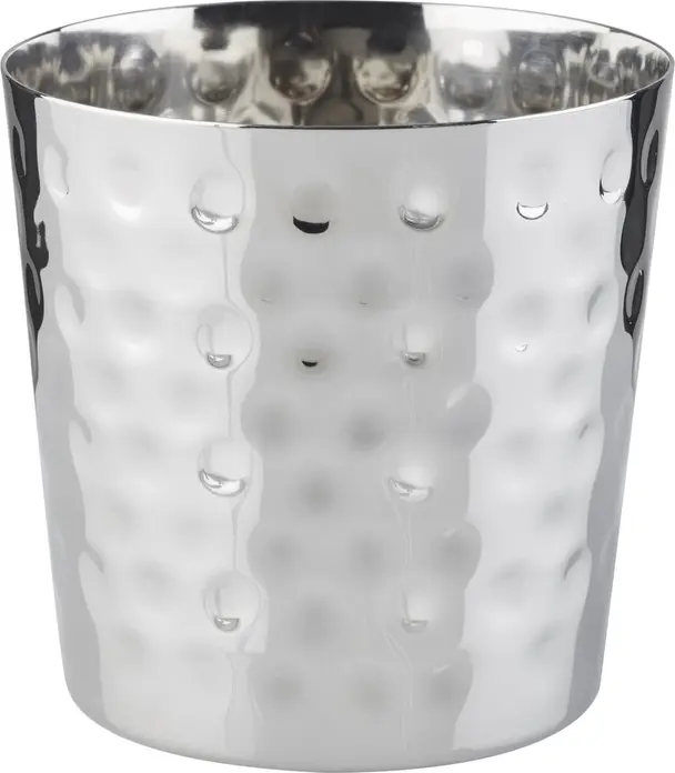 Suport pentru Gustari APS Snackholder Hammerschlag din Otel Inoxidabil Argintiu 350ml Rotund Stivuibil pentru Dipuri si Sosuri 8.5x8.5cm