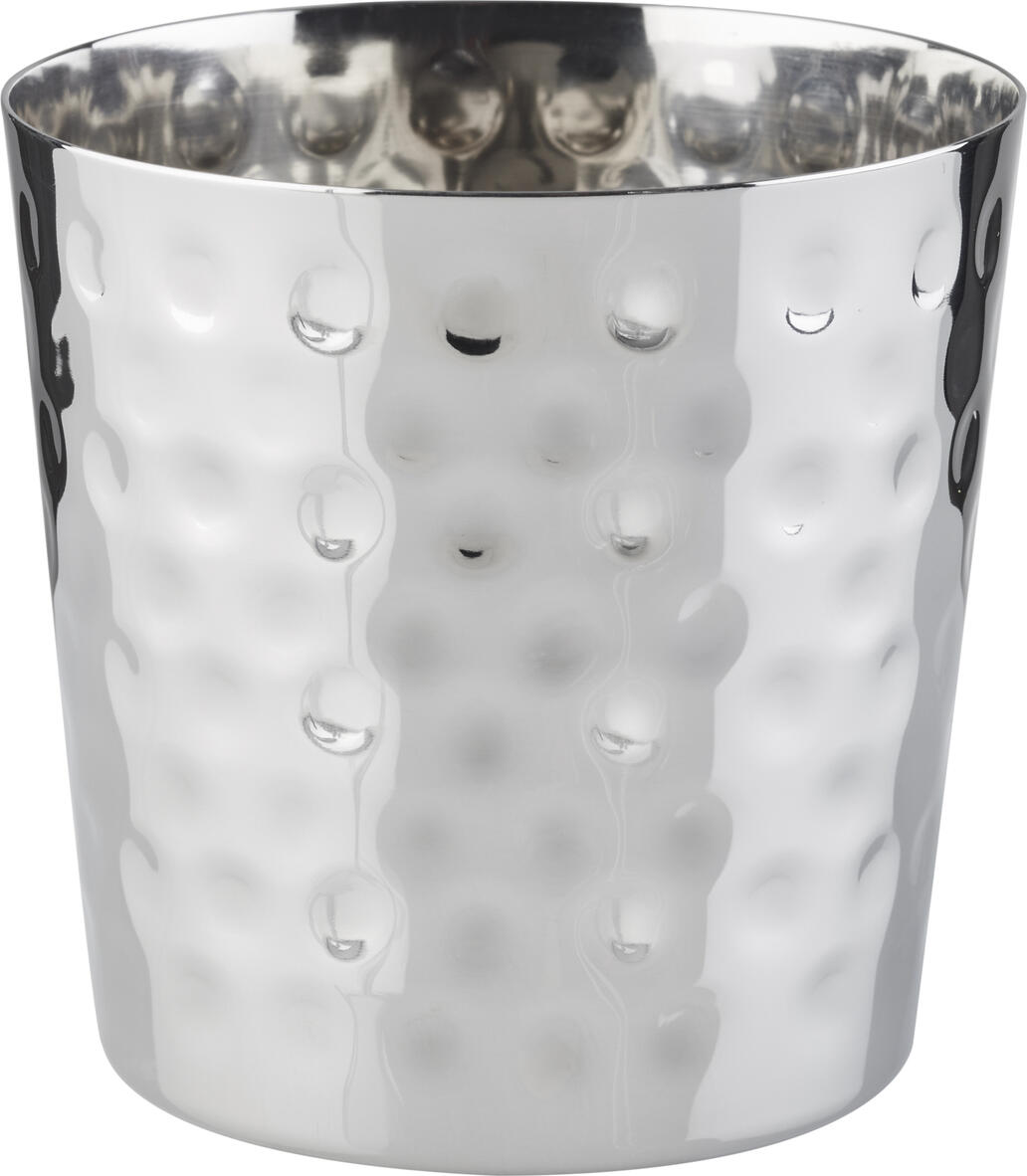 Suport pentru Gustari APS Snackholder Hammerschlag din Otel Inoxidabil Argintiu 350ml Rotund Stivuibil pentru Dipuri si Sosuri 8.5x8.5cm