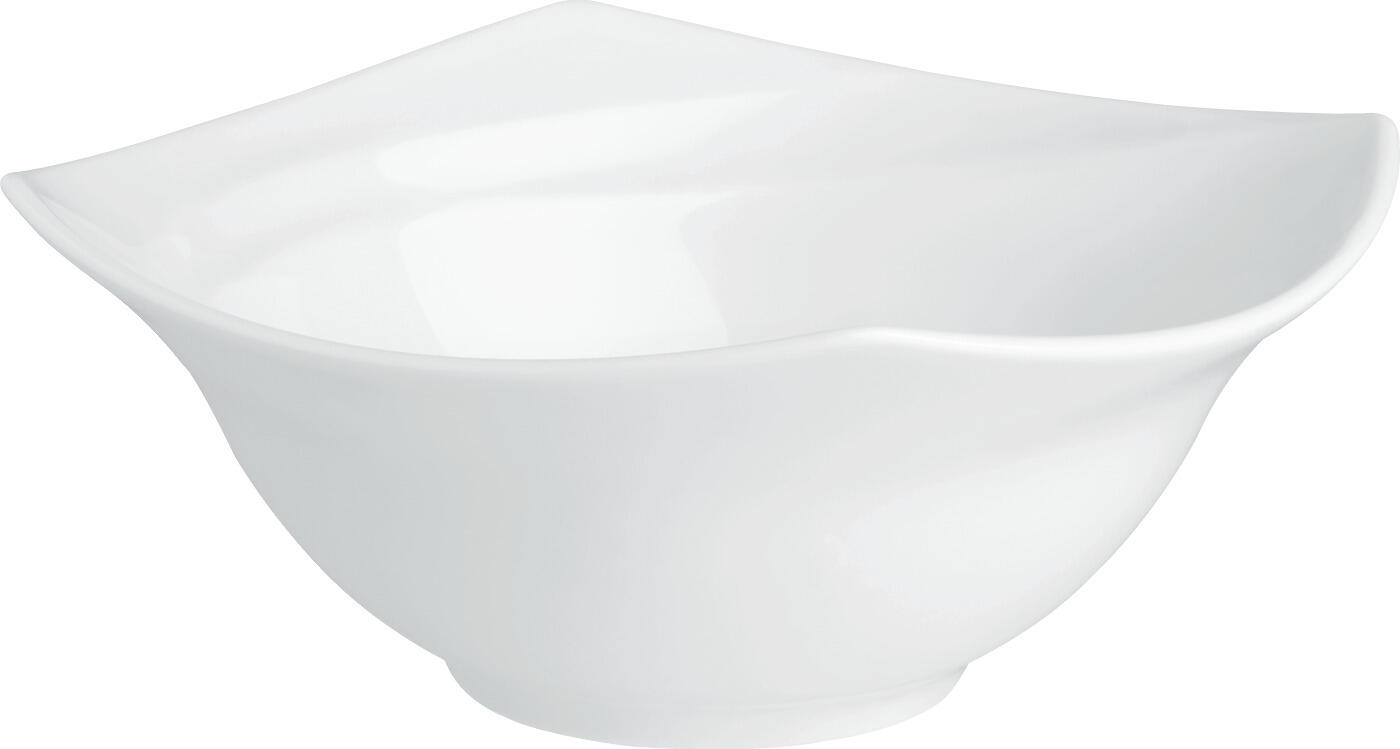LUSINI Vilano Porcelain Small Bowls, White Square Mini Crockery, 400 ml, Dishwasher and Microwave Safe, Set of 6
