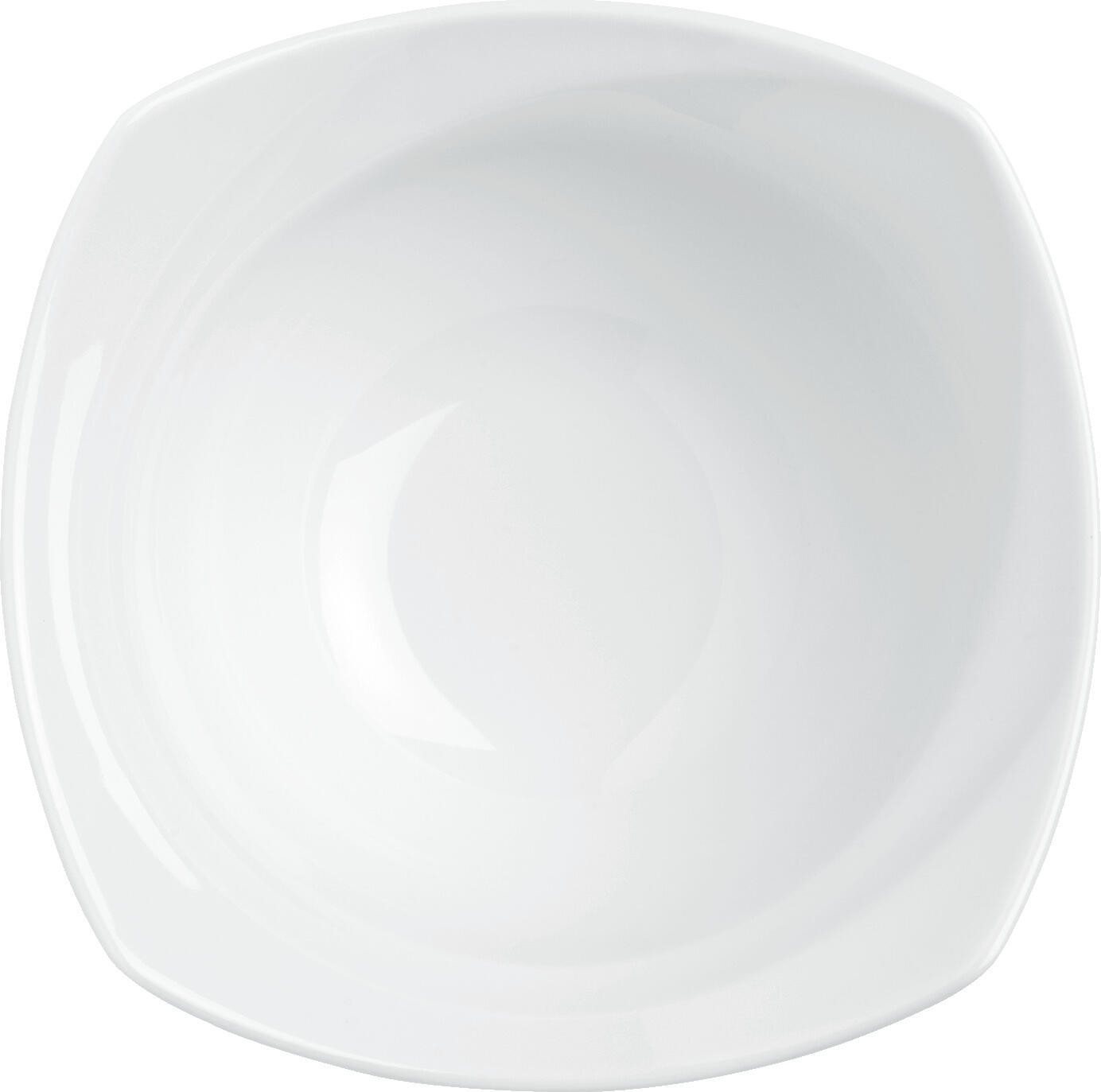 LUSINI Vilano Porcelain Small Bowls, White Square Mini Crockery, 400 ml, Dishwasher and Microwave Safe, Set of 6