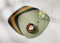 LUSINI Solutions GmbH Kaja organic Placemats, Set of 4, Oval Teardrop Shape, 37x41 cm, Beige, 100% PVC Synthetic Fibre, Leather Embossing, Indoor Outdoor