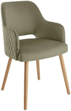 VEGA LUSINI Solutions GmbH Chair Rombo velvet Stuhl Rombo Samt Chair Rombo velvet; 46x47x85 cm (WxDxH); seat green, base oak Stuhl Rombo Samt; 46x47x85 cm (BxTxH); Sitz grün, Gestell eiche Upholstered chair with an oak frame and a cover featuring a subtle woven texture. The upholstery has elegant diamond-pattern quilting on the back of the chair, giving it a sophisticated look. The generous armrests provide additional comfort. Oak is renowned for its robustness and natural beauty, making this chair an ideal choice for discerning catering establishments. Flame-retardant upholstery. Suitable for indoor use only. Supplied fully assembled, including plastic glides. Polsterstuhl mit einem Gestell aus Eichenholz und einem Bezug mit dezenter Webstruktur. Die Polsterung hat eine raffinierte Rautenabsteppung an der Rückseite der Stuhllehne, die ihm eine edle Optik verleiht. Die großzügigen Armlehnen sorgen für zusätzlichen Komfort. Eichenholz ist bekannt für seine Robustheit und natürliche Schönheit, was diesen Stuhl zu einer idealen Wahl für anspruchsvolle Gastronomiebetriebe macht. Feuerhemmender Bezug. Nur für den Innenbereich geeignet. Lieferung erfolgt montiert, inkl. Kunststoffgleiter. Der Polsterstuhl ist FSC™-zertifiziert. LUSINI ist davon überzeugt, dass Wälder für unsere Zukunft unverzichtbar sind. Deshalb setzen wir uns für FSC™-zertifizierte Produkte ein (FSC™ N003150). So können wir Ihnen helfen, bessere Kaufentscheidungen zum Wohle unserer Wälder zu treffen. www.fsc.org