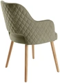Scaun Tapitat VEGA Rombo, Material Catifea cu Model Diamond, Baza din Lemn de Stejar, 46x47x85 cm, Certificare FSC, Verde