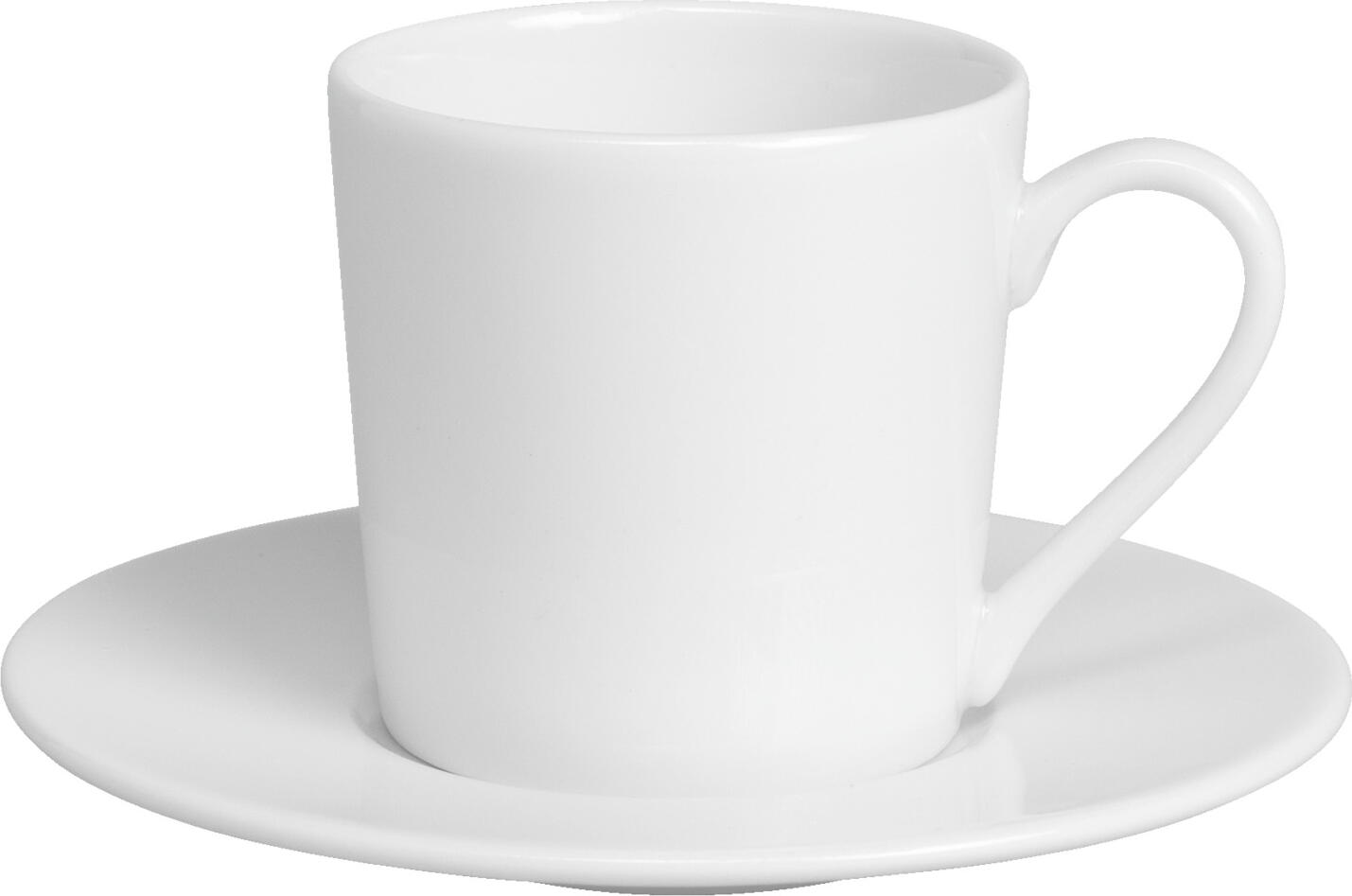 Vega Noon Espresso Saucers, White High-Quality Porcelain, 13 cm Diameter, Dishwasher and Microwave Safe, Set of 6