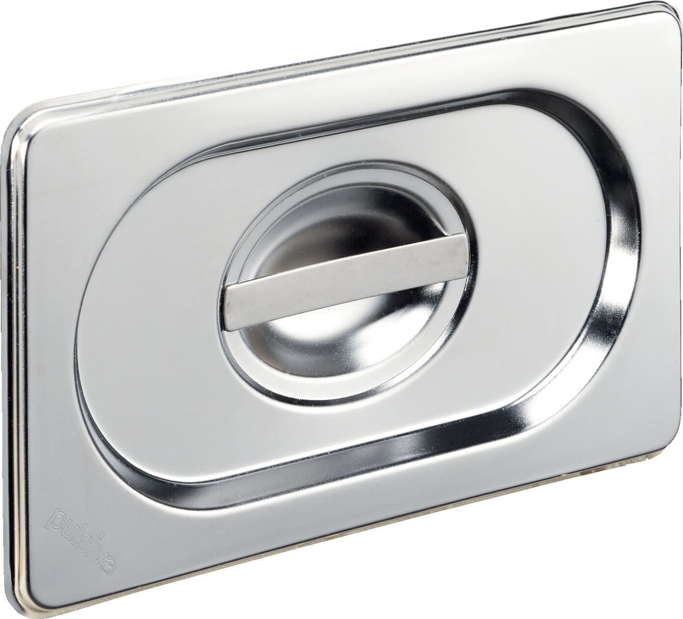 Pulsiva GN Lid 1/9 Basic, Stainless Steel, Rustproof, Dishwasher Safe, Rectangular, 17.6 x 10.8 cm, Silver, Without Spoon Recess