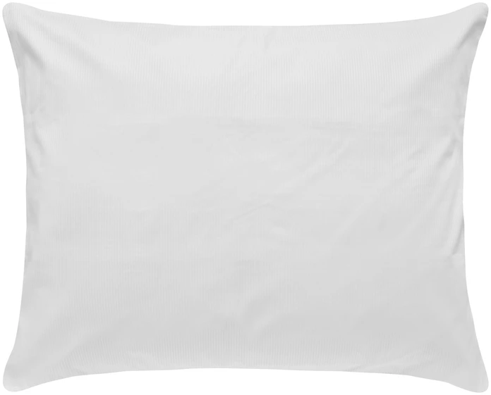 ERWIN M. Emmen Pillow Cover, 70 x 90 cm, 100% Combed Cotton Damask, 350 TC, White, Hotel Closure with Side Opening, Woven 2mm Stripe Pattern