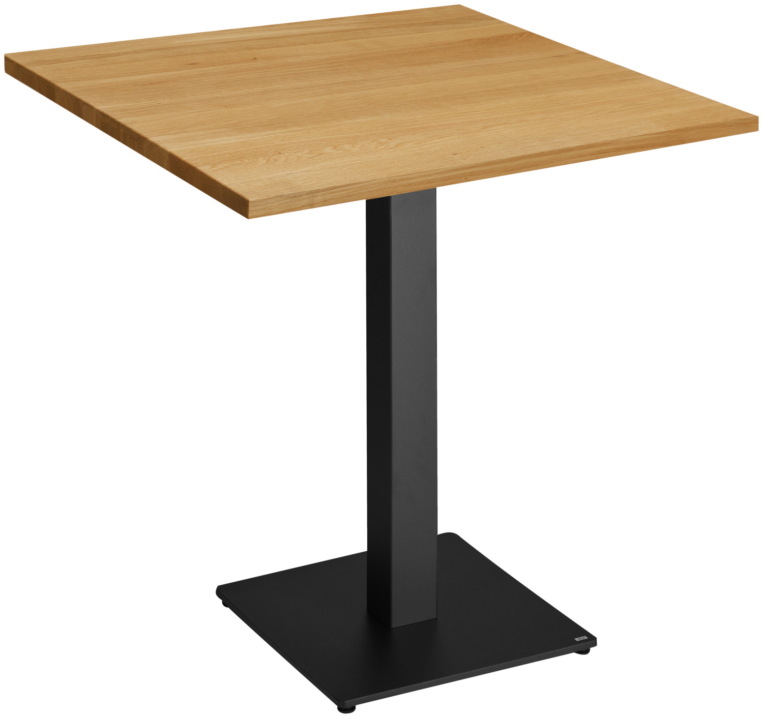 VEGA LUSINI Solutions GmbH Dining table Kentucky Esstisch Kentucky Dining table Kentucky; 80x80x75 cm (LxWxH); Table top oak/natural, base black; square Esstisch Kentucky; 80x80x75 cm (LxBxH); Platte eiche/natur, Gestell schwarz; quadratisch Dining table Kentucky consists of a solid wood table top in natural oak color and a table frame FINO made of powder-coated steel in black. Easy assembly, the table top is attached to the table frame using the supplied fastening material. Der Esstisch besteht aus einer Massivholztischplatte in der Farbe eiche natur und dem Tischgestell Fino aus pulverbeschichtetem Stahl. Materialstärke der Tischplatte 3 cm. Nur für den Innenbereich geeignet. Einfache Montage, die Tischplatte wird anhand des mitgeliefertem Befestigungsmaterials an dem Tischgestell befestigt. Die Tischplatte ist FSC™-zertifiziert. LUSINI ist davon überzeugt, dass Wälder für unsere Zukunft unverzichtbar sind. Deshalb setzen wir uns für FSC™-zertifizierte Produkte ein (FSC™ N003150). So können wir Ihnen helfen, bessere Kaufentscheidungen zum Wohle unserer Wälder zu treffen. www.fsc.org