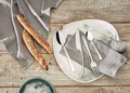 VEGA Purior Porcelain Flat Plate Set of 3, Rectangular Organic Shape, 31x29x3.7 cm, White/Teal, Hand-painted, Dishwasher and Microwave Safe