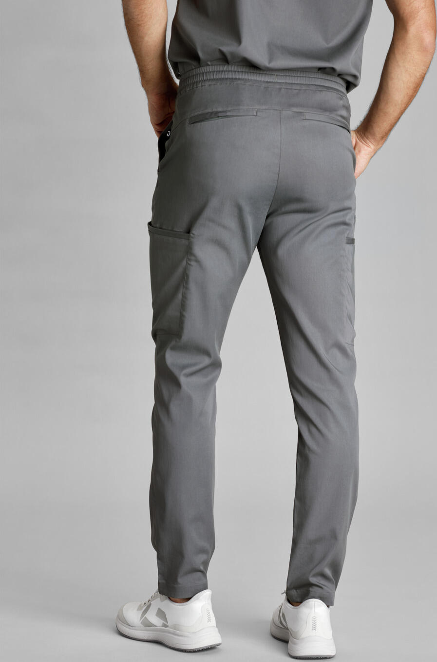 Jobeline Pesaro Men's Trousers, Lyocell and Polyester Blend, Breathable and Durable Nursing and Hotel Workwear, Regular Fit, Grey, Size S